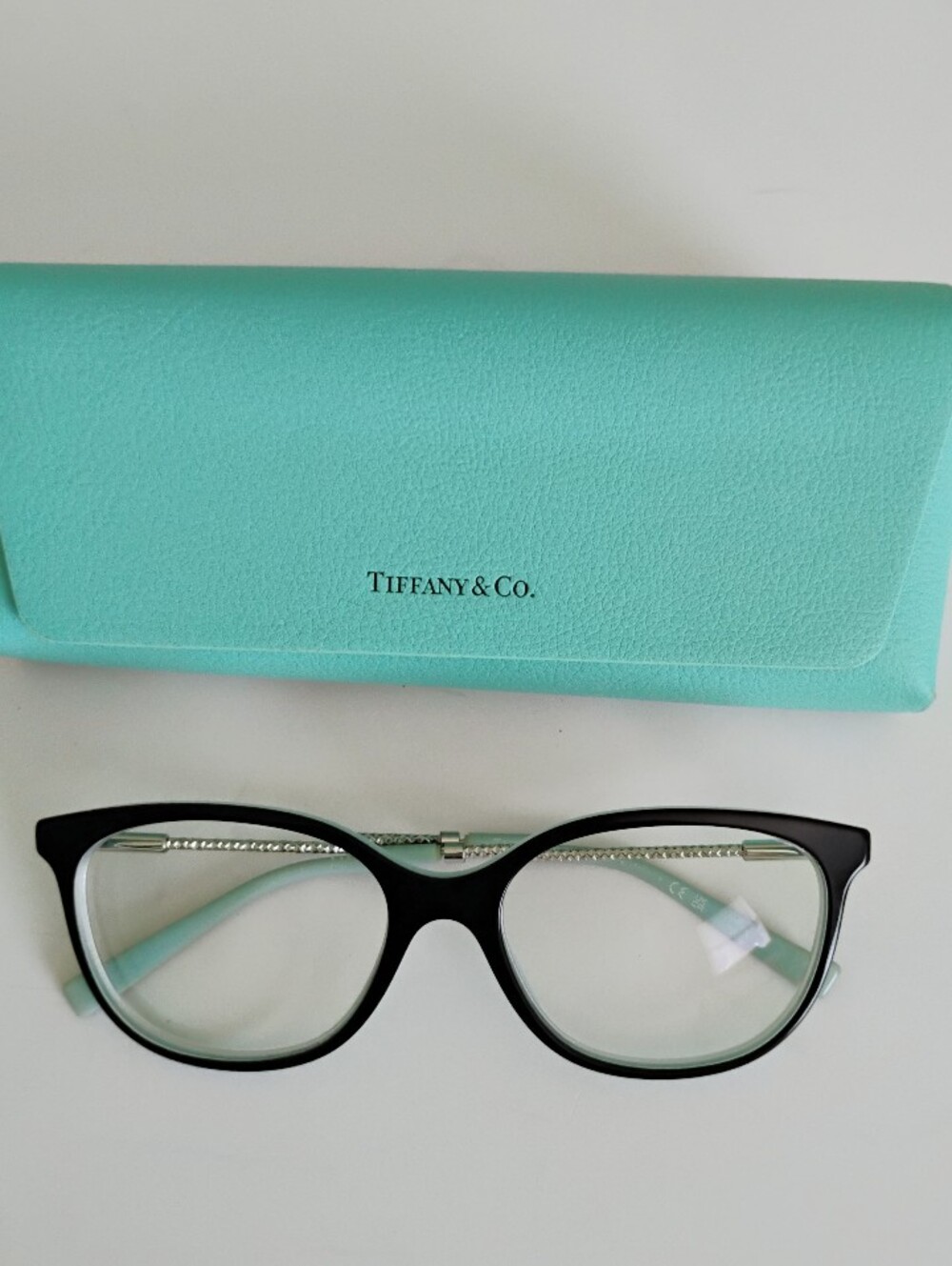 Tiffany & Co TF 2169 Black Blue Cat Eye Eyeglasses Frames Italy